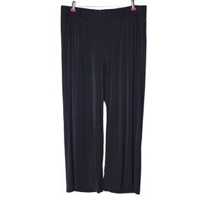 Torrid Wide Leg Pants Size 2 2X Elastic Waist Pull On Stretchy Black 38X28